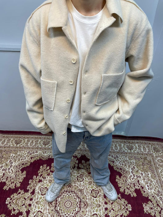 Lazer Kesim Detaylı Keçe Ceket